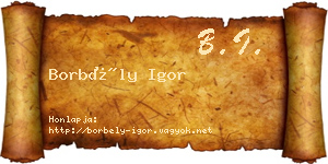 Borbély Igor névjegykártya