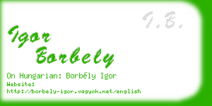 igor borbely business card